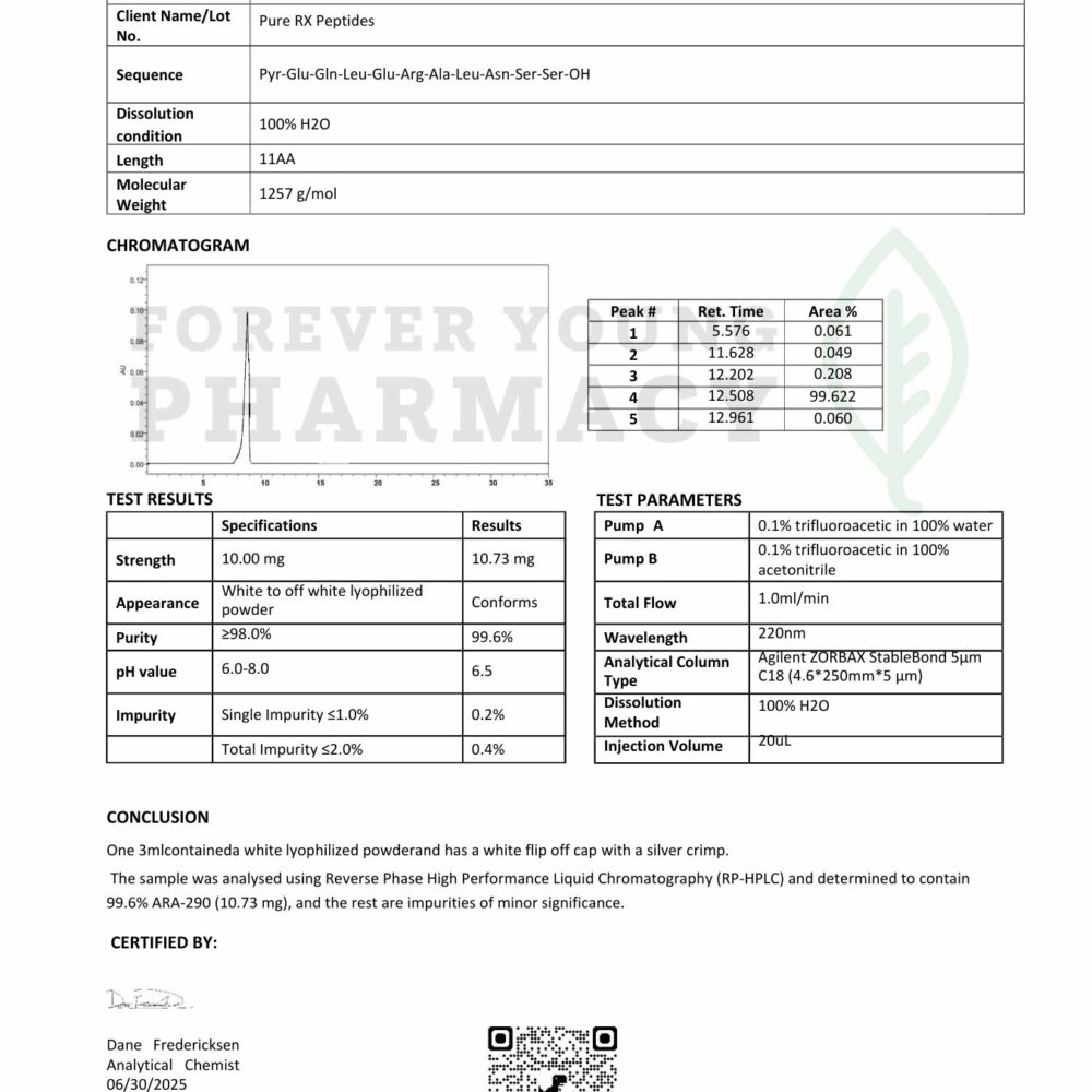 ARA-290 10mg - COA