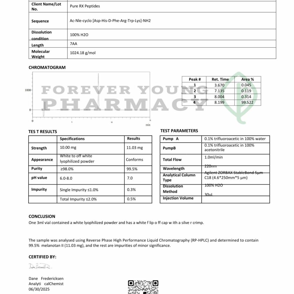 Melanotan 2 10mg - COA
