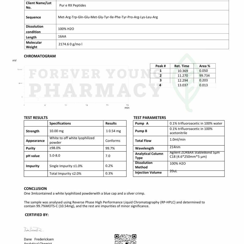 MOTS-C 10mg - COA
